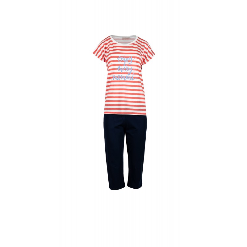 S763 - Coral - HOMEWEAR STRIPES- (S763) S763 - Coral - HOMEWEAR STRIPES- (S763)