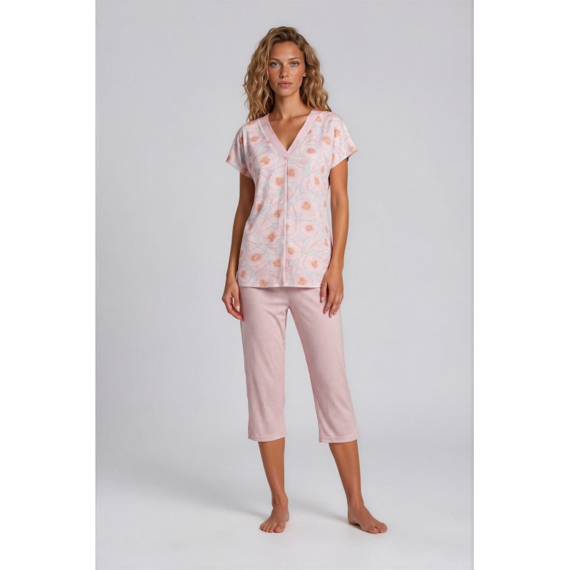 S770 - Type - PIJAMA BLOSSOM STRIPE CAPRI- (S770) S770 - Type - PIJAMA BLOSSOM STRIPE CAPRI- (S770)