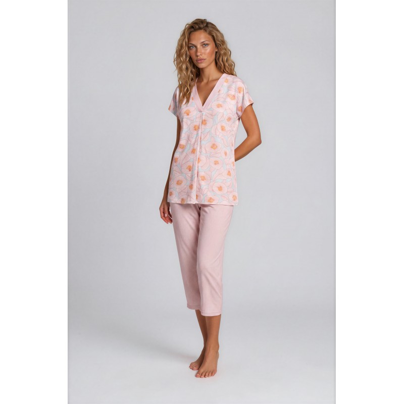 S770 - Type - PIJAMA BLOSSOM STRIPE CAPRI- (S770) S770 - Type - PIJAMA BLOSSOM STRIPE CAPRI- (S770)