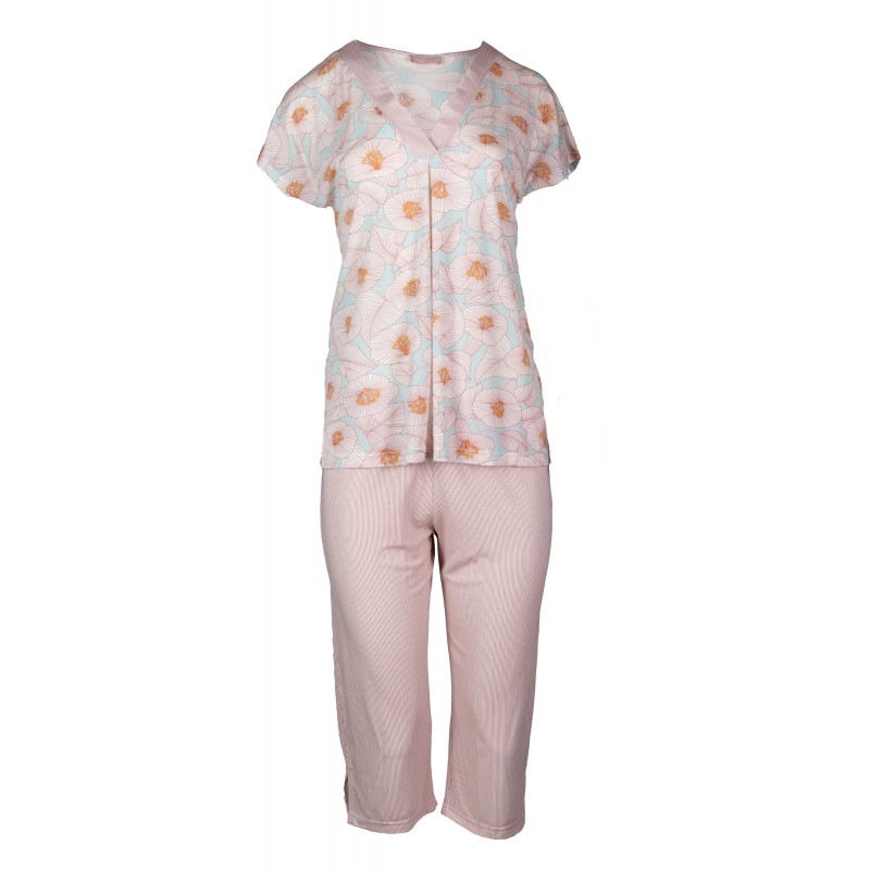 S770 - Type - PIJAMA BLOSSOM STRIPE CAPRI- (S770) S770 - Type - PIJAMA BLOSSOM STRIPE CAPRI- (S770)