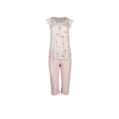 S775 - Type - PIJAMA BLOSSOM STRIPE CAPRI- (S775)