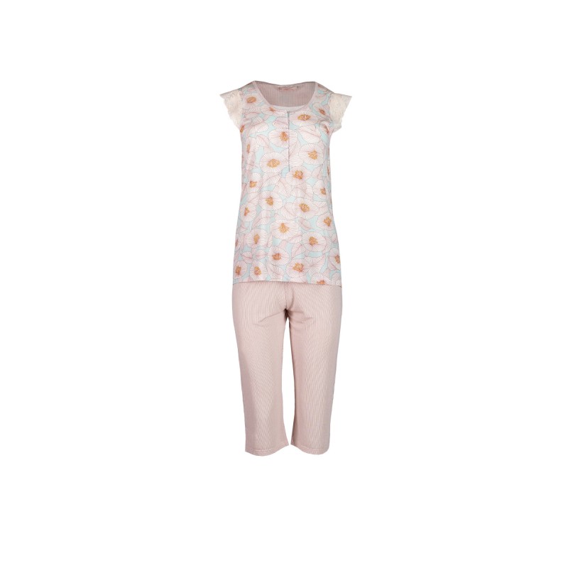 S775 - Type - PIJAMA BLOSSOM STRIPE CAPRI- (S775) S775 - Type - PIJAMA BLOSSOM STRIPE CAPRI- (S775)