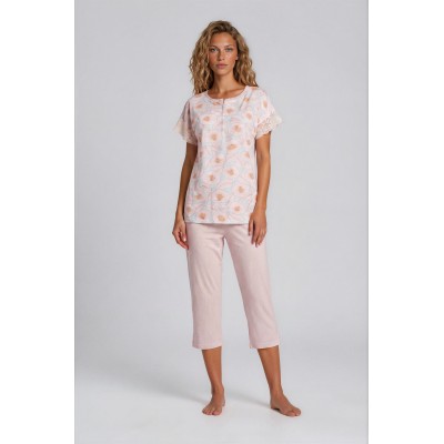 S777 - Type - PIJAMA BLOSSOM STRIPE CAPRI- (S777)