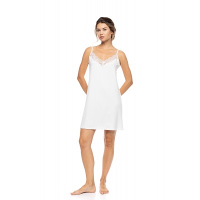 SN-201 - White - NIGHTGOWN BAMBOO NOS- (SN-201)
