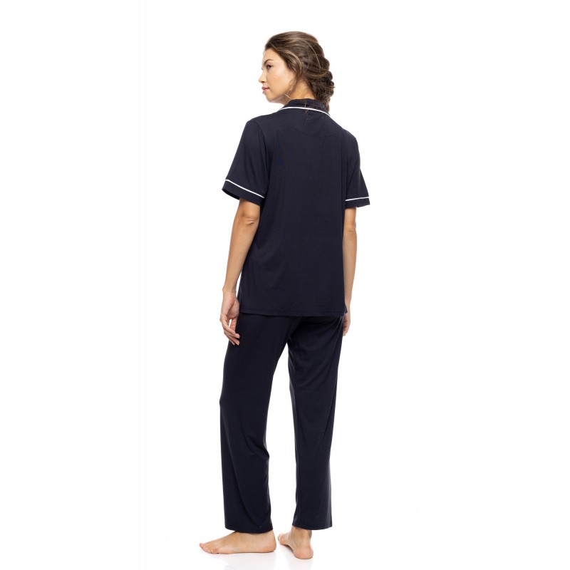 SN-202 - Yacht Blue - PYJAMA BUTTONED LONG BAMBOO NOS- (SN-202) SN-202 - Yacht Blue - PYJAMA BUTTONED LONG BAMBOO NOS- (SN-202)