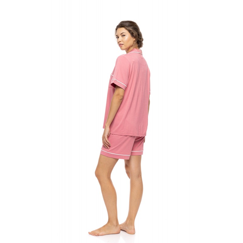 SN-203 - White - PYJAMA BUTTONED SHORT BAMBOO NOS- (SN-203)
