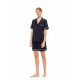 SN-203 - Yacht Blue - PYJAMA BUTTONED SHORT BAMBOO NOS- (SN-203)