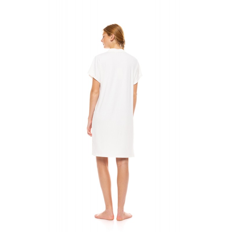 SN-205 - White - NIGHTGOWN BAMBOO NOS- (SN-205) SN-205 - White - NIGHTGOWN BAMBOO NOS- (SN-205)