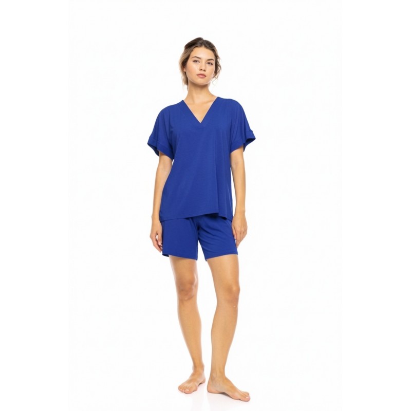 SN-206 - Indigo Blue - PYJAMA SHORTS BAMBOO NOS- (SN-206)