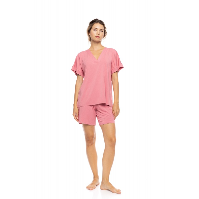 SN-206 - Peach Pink - PYJAMA SHORTS BAMBOO NOS- (SN-206) SN-206 - Peach Pink - PYJAMA SHORTS BAMBOO NOS- (SN-206)