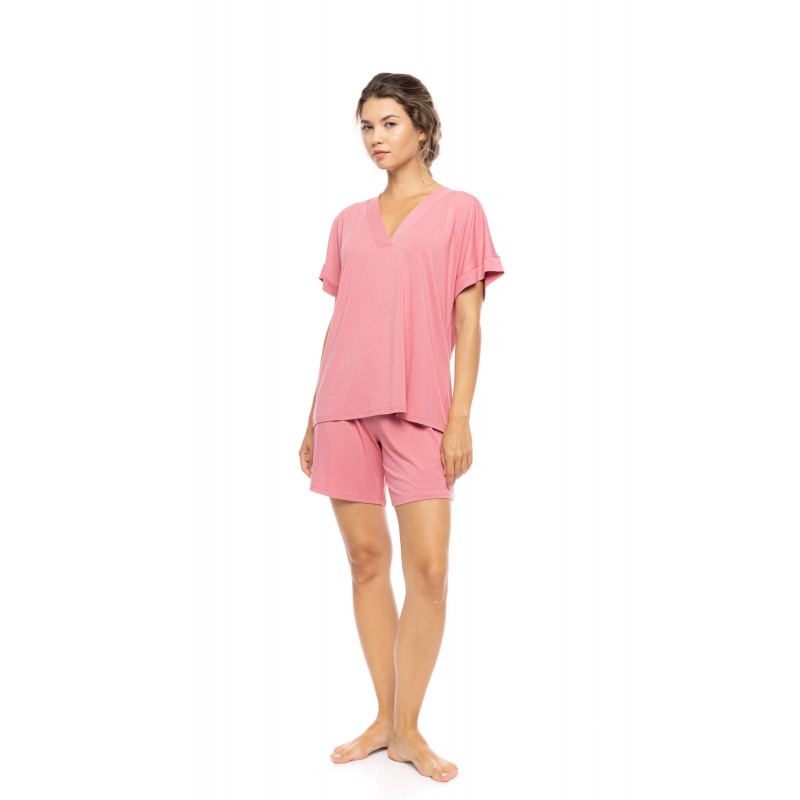 SN-206 - Peach Pink - PYJAMA SHORTS BAMBOO NOS- (SN-206) SN-206 - Peach Pink - PYJAMA SHORTS BAMBOO NOS- (SN-206)