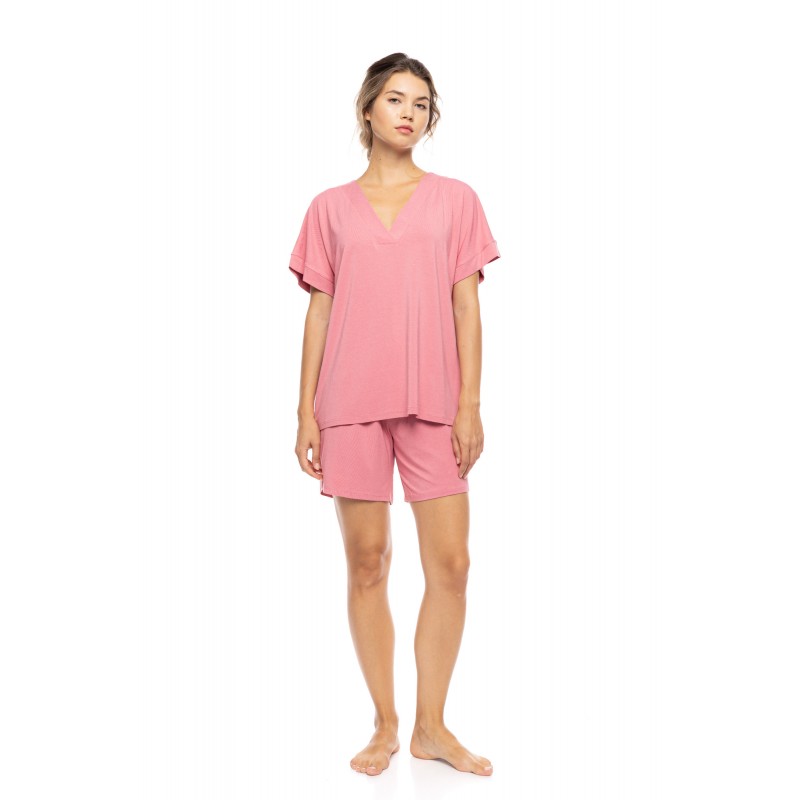 SN-206 - Peach Pink - PYJAMA SHORTS BAMBOO NOS- (SN-206) SN-206 - Peach Pink - PYJAMA SHORTS BAMBOO NOS- (SN-206)
