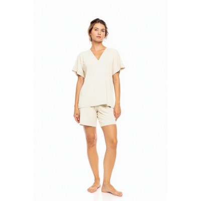 SN-206 - White - PYJAMA SHORTS BAMBOO NOS- (SN-206)