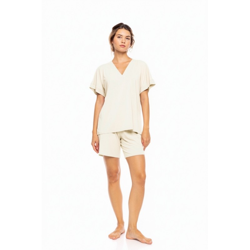 SN-206 - White - PYJAMA SHORTS BAMBOO NOS- (SN-206)