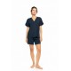SN-206 - Yacht Blue - PYJAMA SHORTS BAMBOO NOS- (SN-206) SN-206 - Yacht Blue - PYJAMA SHORTS BAMBOO NOS- (SN-206)