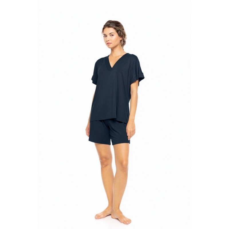 SN-206 - Yacht Blue - PYJAMA SHORTS BAMBOO NOS- (SN-206) SN-206 - Yacht Blue - PYJAMA SHORTS BAMBOO NOS- (SN-206)