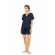 SN-206 - Yacht Blue - PYJAMA SHORTS BAMBOO NOS- (SN-206) SN-206 - Yacht Blue - PYJAMA SHORTS BAMBOO NOS- (SN-206)