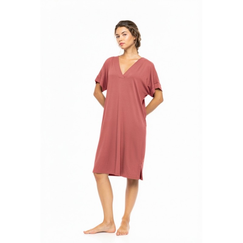 SN-207 - Peach Pink - NIGHTGWON BAMBOO NOS- (SN-207) SN-207 - Peach Pink - NIGHTGWON BAMBOO NOS- (SN-207)