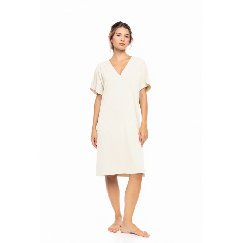 SN-207 - White - NIGHTGWON BAMBOO NOS- (SN-207)