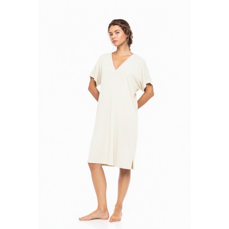 SN-207 - White - NIGHTGWON BAMBOO NOS- (SN-207)