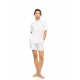 SN-220 - White - PYJAMA BUTTONED SHORTS SUMMER NIGHTS- (SN-220) SN-220 - White - PYJAMA BUTTONED SHORTS SUMMER NIGHTS- (SN-220)