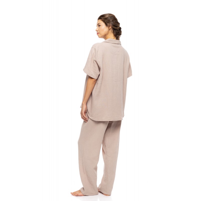 SN-221 - Indigo Blue - PYJAMA BUTTONED LONG PANTS SUMMER NIGHTS- (SN-221) SN-221 - Indigo Blue - PYJAMA BUTTONED LONG PANTS SUMMER NIGHTS- (SN-221)