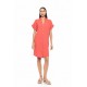 SN-222 - Coral - DRESS BUTTONED SUMMER NIGHTS- (SN-222)