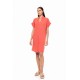 SN-222 - Coral - DRESS BUTTONED SUMMER NIGHTS- (SN-222)