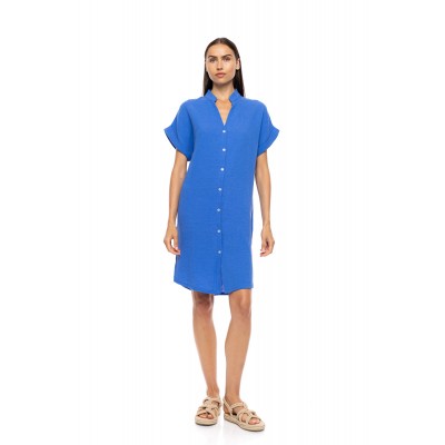 SN-222 - Indigo Blue - DRESS BUTTONED SUMMER NIGHTS- (SN-222)
