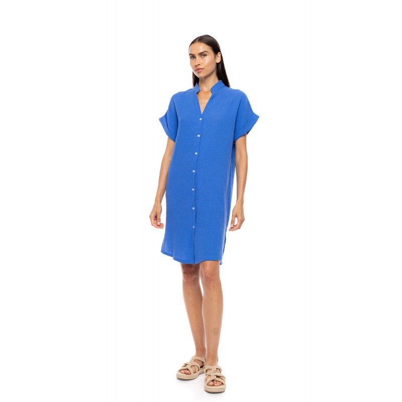 SN-222 - Indigo Blue - DRESS BUTTONED SUMMER NIGHTS- (SN-222)