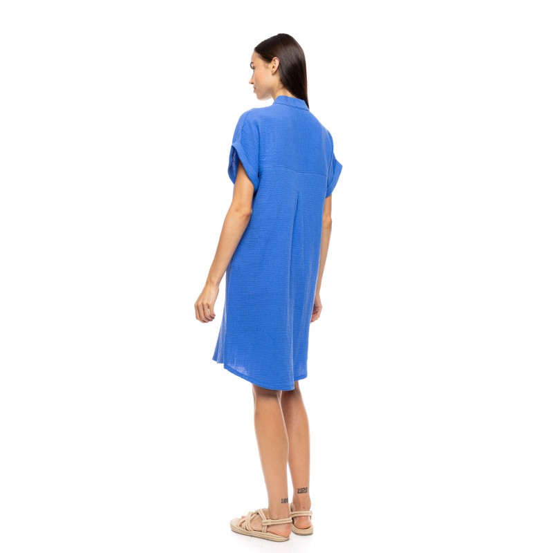 SN-222 - Indigo Blue - DRESS BUTTONED SUMMER NIGHTS- (SN-222)