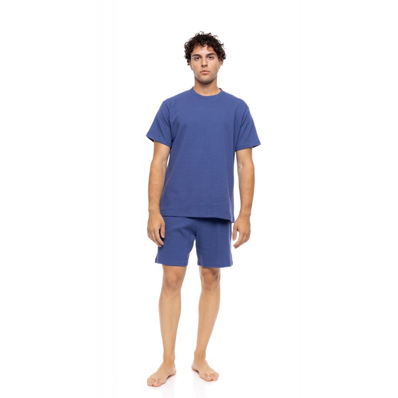 SN-M112 - Indigo Blue - PYJAMA JACQUARD ROUNDNECK- (SN-M112) SN-M112 - Indigo Blue - PYJAMA JACQUARD ROUNDNECK- (SN-M112)