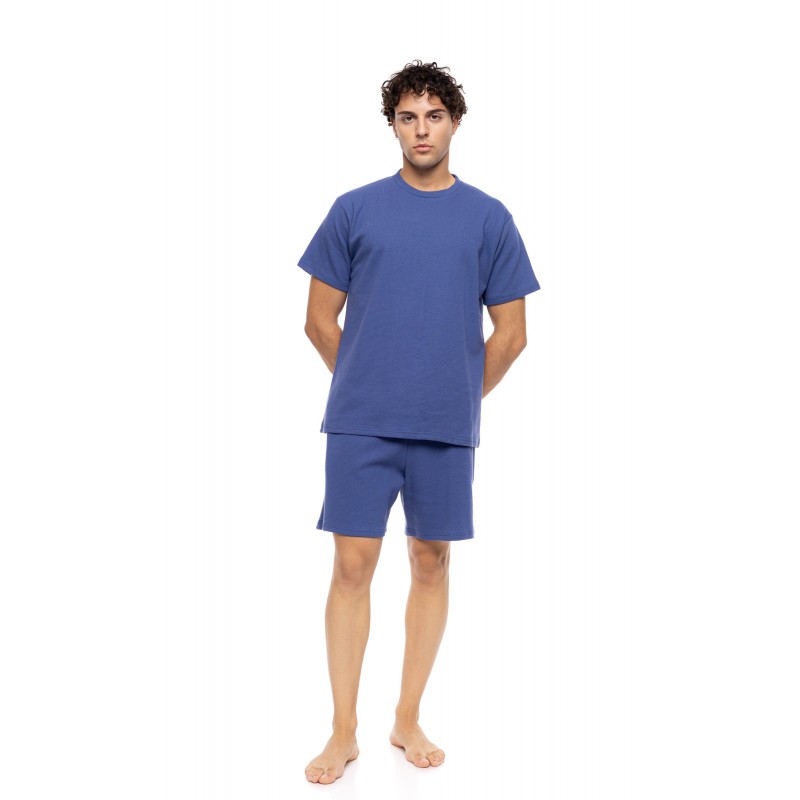 SN-M112 - Indigo Blue - PYJAMA JACQUARD ROUNDNECK- (SN-M112) SN-M112 - Indigo Blue - PYJAMA JACQUARD ROUNDNECK- (SN-M112)