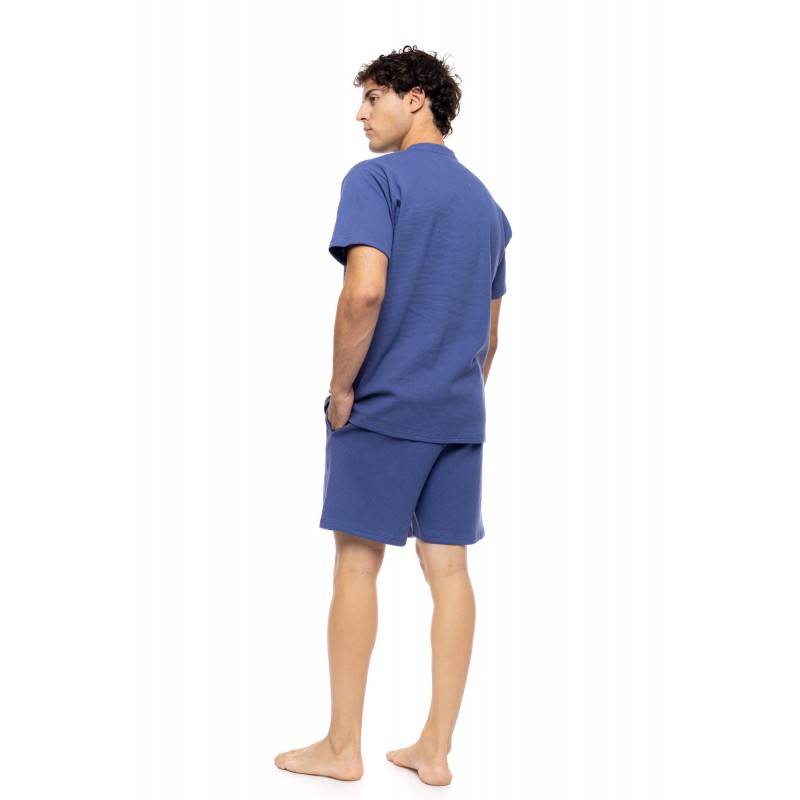 SN-M112 - Indigo Blue - PYJAMA JACQUARD ROUNDNECK- (SN-M112) SN-M112 - Indigo Blue - PYJAMA JACQUARD ROUNDNECK- (SN-M112)