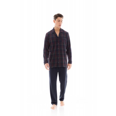 W-M691 - Type - PYJAMA BUTTONED JACQUARD RED PLAID- (W-M691)