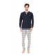 W-M722 - Yacht Blue - PYJAMA JACQUARD GREY PLAID- (W-M722) W-M722 - Yacht Blue - PYJAMA JACQUARD GREY PLAID- (W-M722)