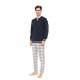W-M722 - Yacht Blue - PYJAMA JACQUARD GREY PLAID- (W-M722) W-M722 - Yacht Blue - PYJAMA JACQUARD GREY PLAID- (W-M722)
