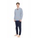 W-M737 - Blue Cloud - PYJAMA BLUE GEO PLAID- (W-M737)