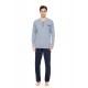 W-M738 - Blue Cloud - PYJAMA BLUE GEO PLAID- (W-M738)