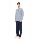 W-M738 - Blue Cloud - PYJAMA BLUE GEO PLAID- (W-M738)