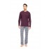 W-M772 - Bordo - PYJAMA JACQUARD HENRY STRIPES- (W-M772)
