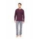 W-M772 - Bordo - PYJAMA JACQUARD HENRY STRIPES- (W-M772)