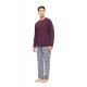 W-M772 - Bordo - PYJAMA JACQUARD HENRY STRIPES- (W-M772)