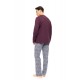 W-M772 - Bordo - PYJAMA JACQUARD HENRY STRIPES- (W-M772)