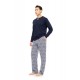 W-M773 - Yacht Blue - PYJAMA JACQUARD HENRY STRIPES- (W-M773)