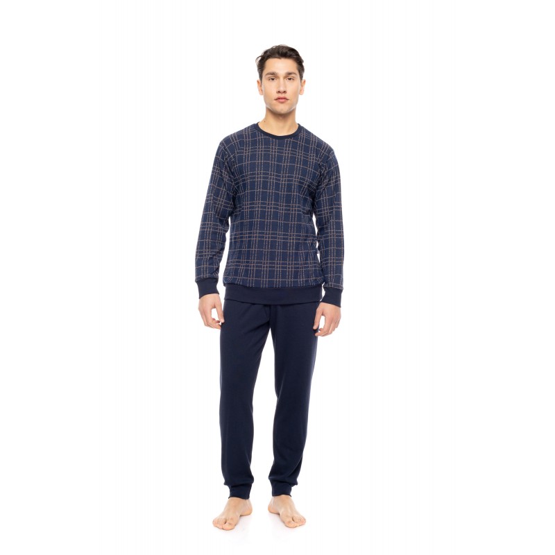 W-M780 - Type - PYJAMA JACQUARD SAND BLUE PLAID- (W-M780) W-M780 - Type - PYJAMA JACQUARD SAND BLUE PLAID- (W-M780)