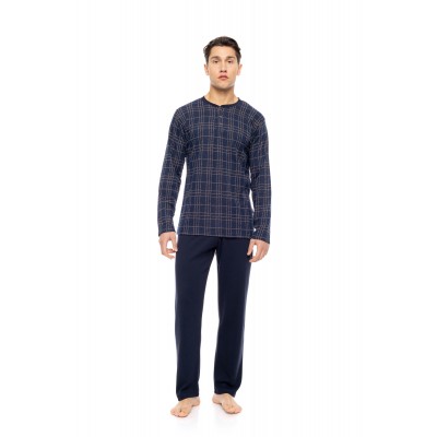 W-M781 - Type - PYJAMA JACQUARD SAND BLUE PLAID- (W-M781)