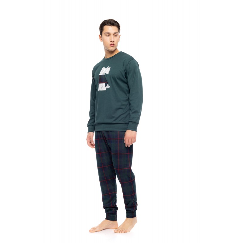 W-M784 - Dark Green - PYJAMA JACQUARD PINE GREEN PLAID- (W-M784) W-M784 - Dark Green - PYJAMA JACQUARD PINE GREEN PLAID- (W-M784)