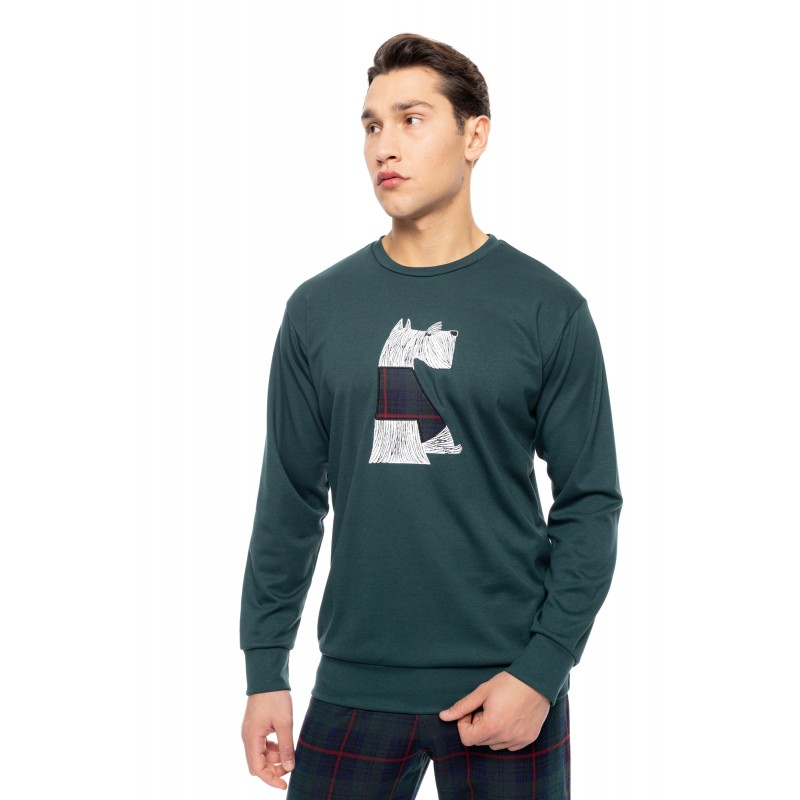 W-M784 - Dark Green - PYJAMA JACQUARD PINE GREEN PLAID- (W-M784) W-M784 - Dark Green - PYJAMA JACQUARD PINE GREEN PLAID- (W-M784)