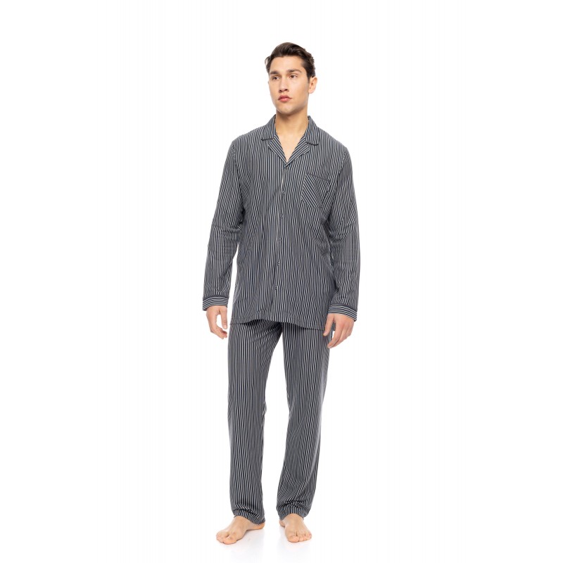 W-M794 - Type - PYJAMA BUTTONED STONE GREY STRIPES- (W-M794) W-M794 - Type - PYJAMA BUTTONED STONE GREY STRIPES- (W-M794)